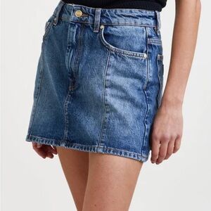 Ganni Blue Denim Mini Skirt